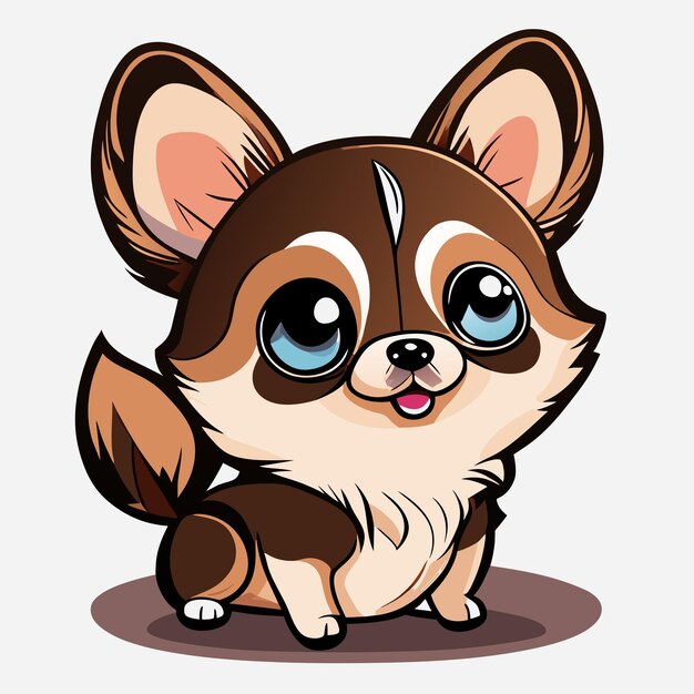 Vector hand drawn cartoon chihuahua illustration