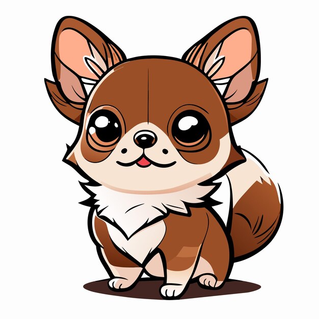 Hand drawn cartoon chihuahua illustration