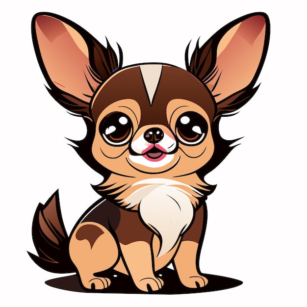 Vector hand drawn cartoon chihuahua illustration