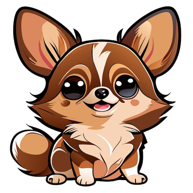 Vector hand drawn cartoon chihuahua illustration