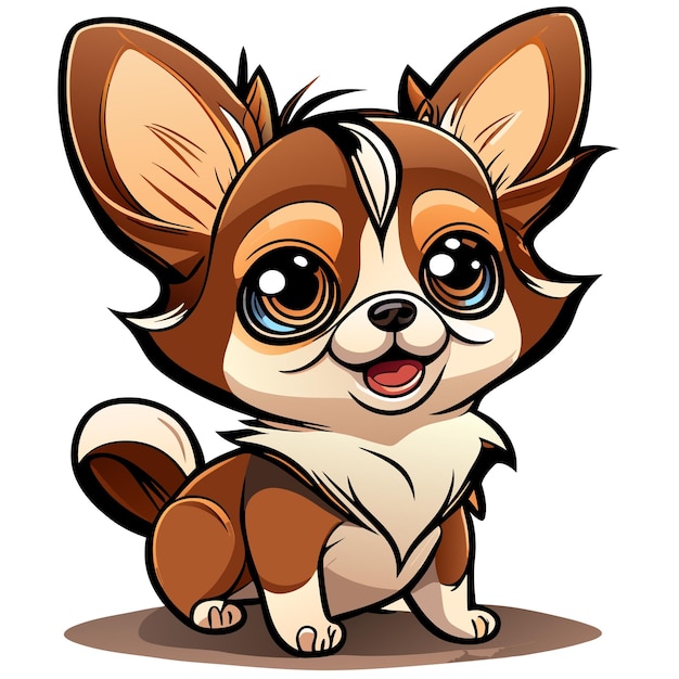 Vector hand drawn cartoon chihuahua illustration