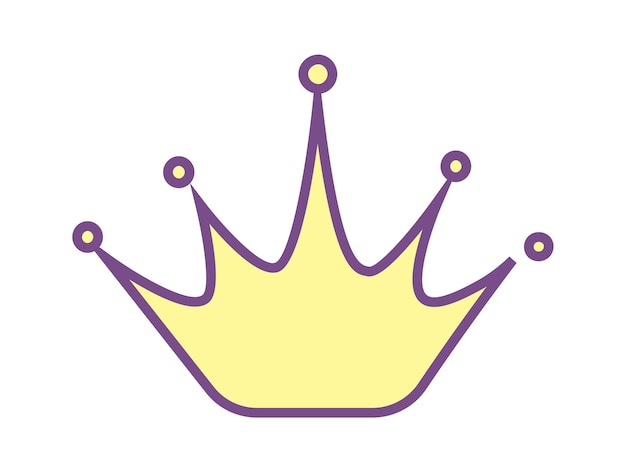 Hand drawn cartoon crown Vector illustration