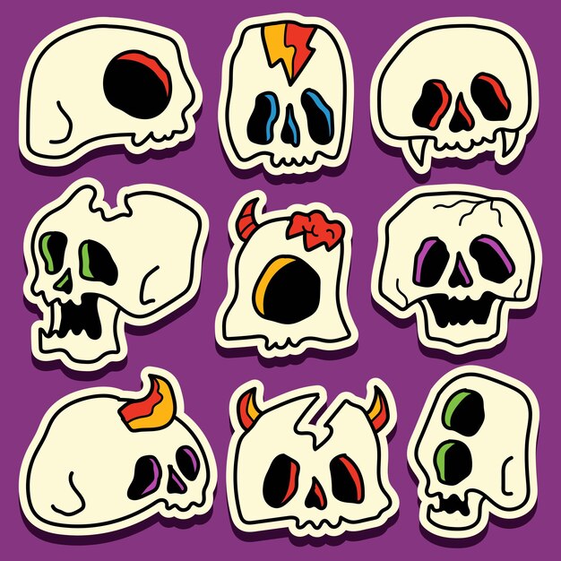 Hand drawn cartoon doodle halloween sticker design