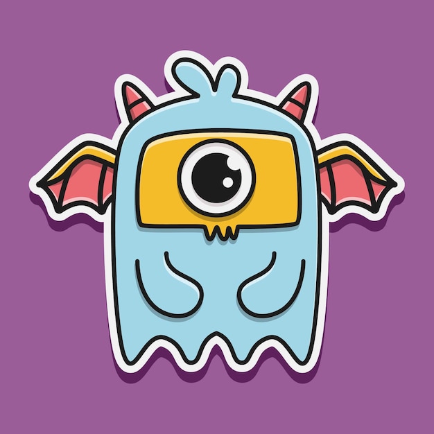 Hand drawn cartoon doodle monster