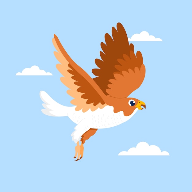 Vector hand drawn cartoon falcon illustration