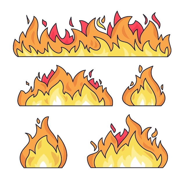 Hand drawn cartoon fire  illustration