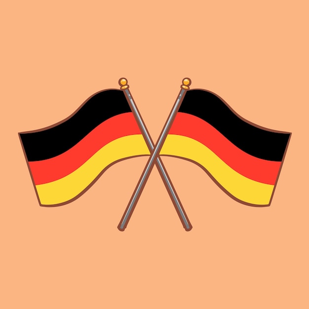 Hand drawn cartoon german flag illustration