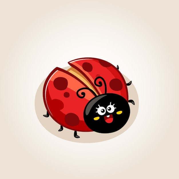 Hand drawn cartoon ladybug illustration