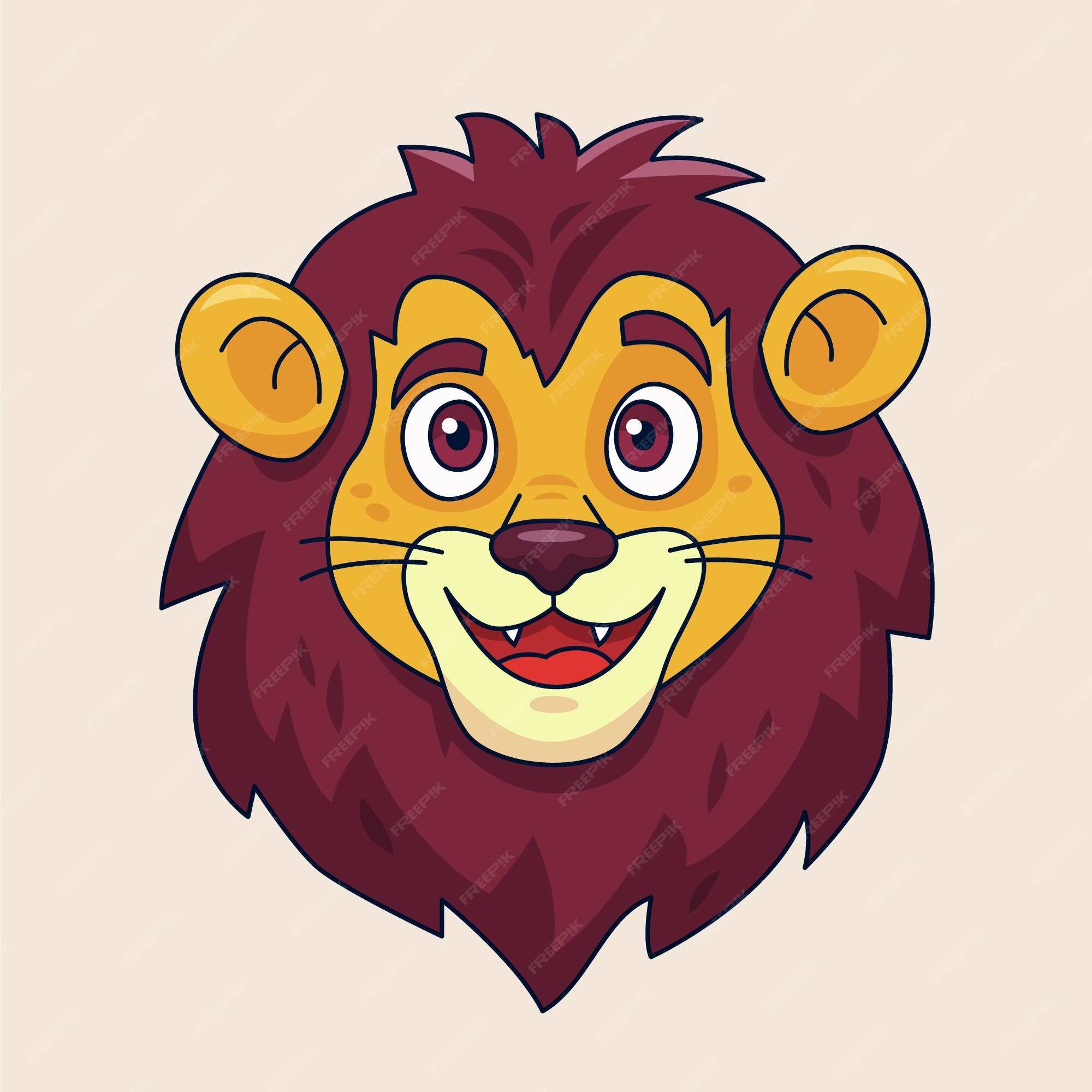 Lion face cartoon images
