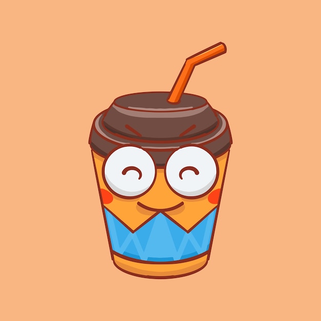 Vector hand drawn cartoon milk tea illustration design