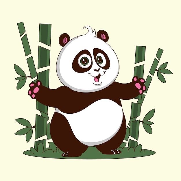 Hand drawn cartoon panda illustration