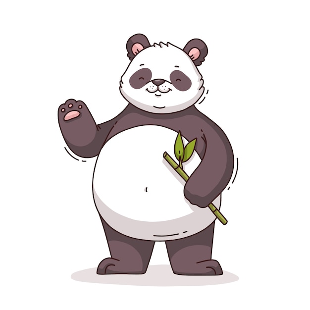 Vector hand drawn cartoon panda illustration