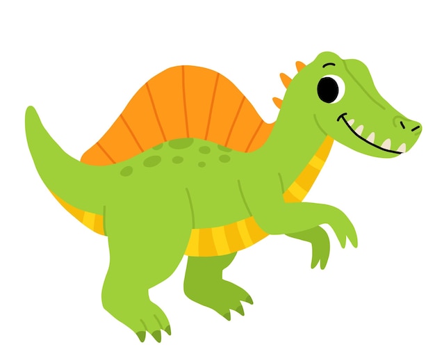 Hand drawn cartoon spinosaurus Cute dino