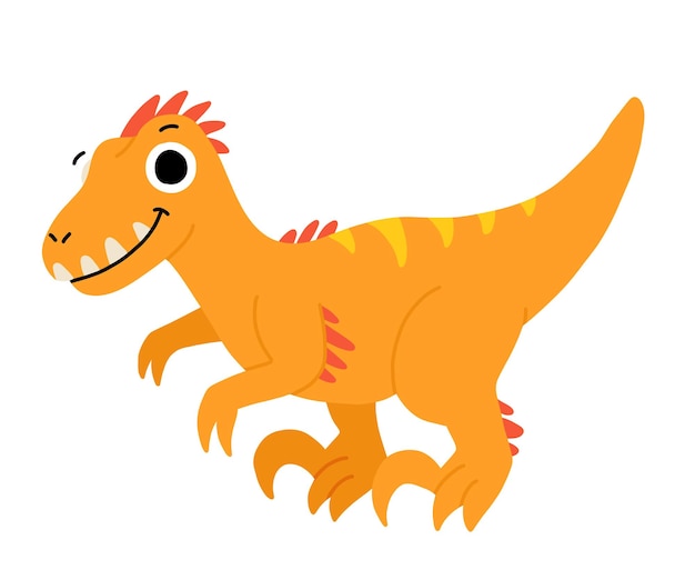 Hand drawn cartoon velociraptor Cute dino