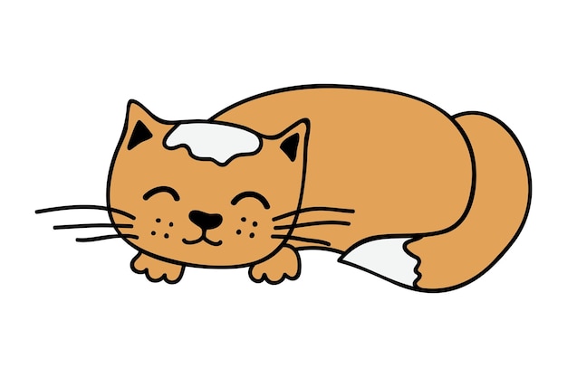 ベクトル 手描きの猫のクリップアートかわいいペットの落書き