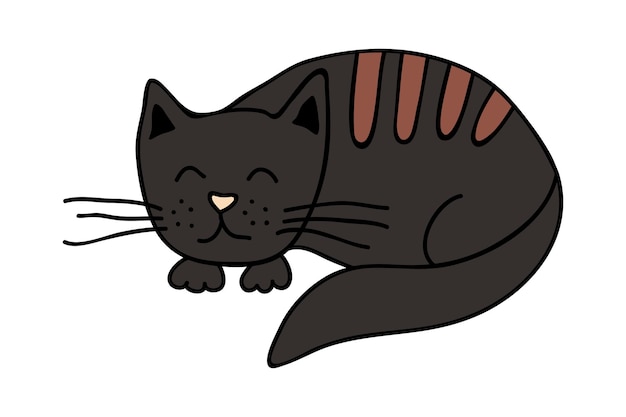 Hand drawn cat clipart cute pet doodle