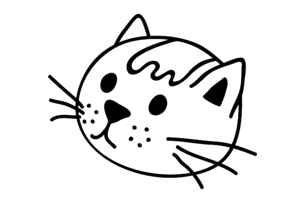 Hand drawn cat muzzle clipart Cute pet face doodle