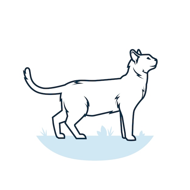 Vector hand drawn cat outline illustration