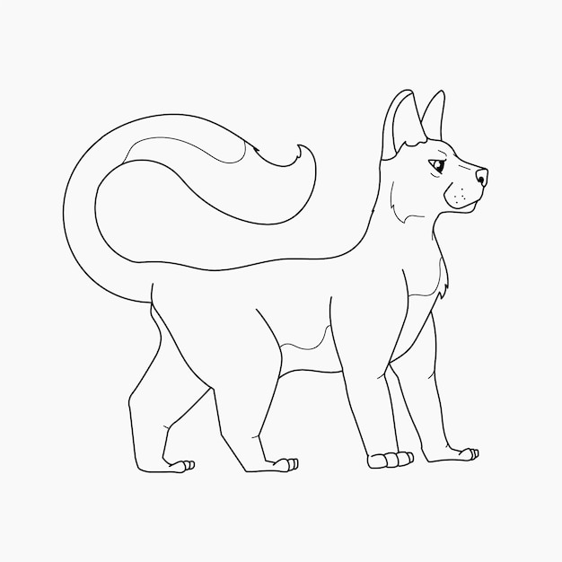 Vector hand drawn cat outline illustration