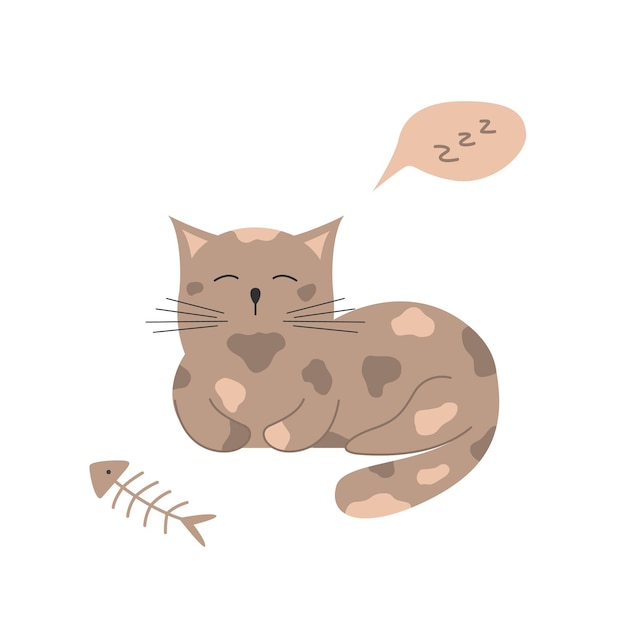 Vector hand drawn cat