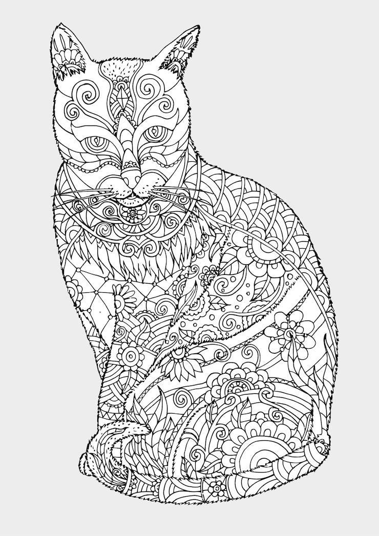 Vector 손으로 그린 고양이
