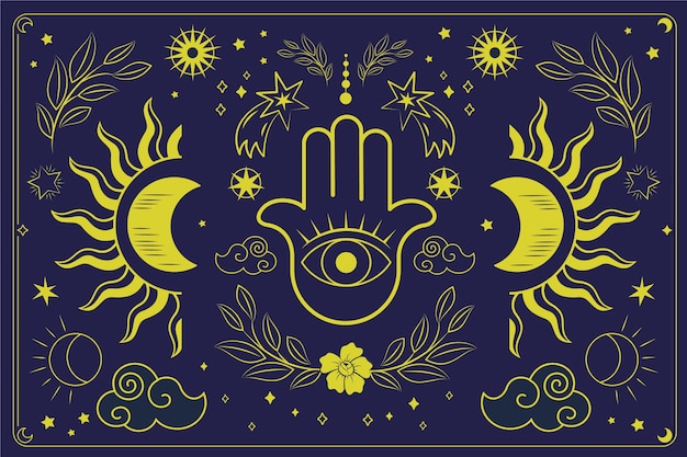 Hand drawn celestial illustration