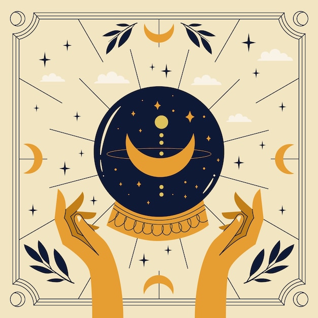 Vector hand drawn celestial illustration