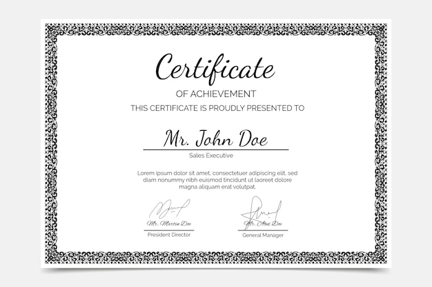 Hand drawn certificate of achievement