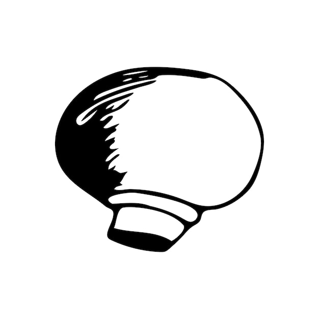 Champignon disegnato a mano isolato su sfondo bianco