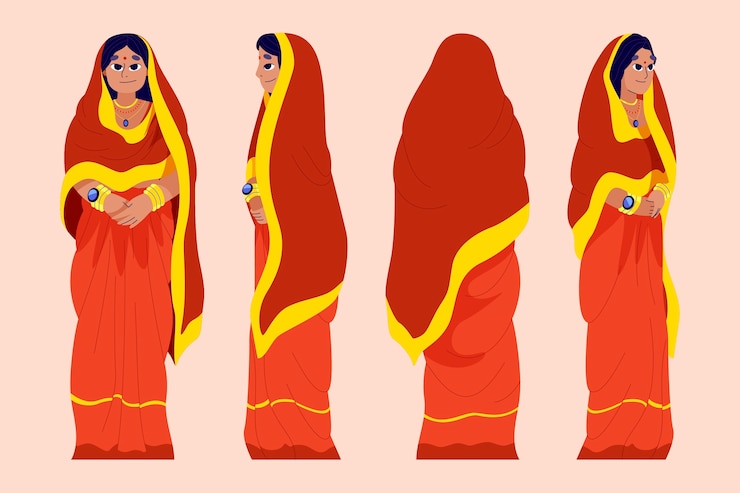 Vector hand drawn character poses illustration