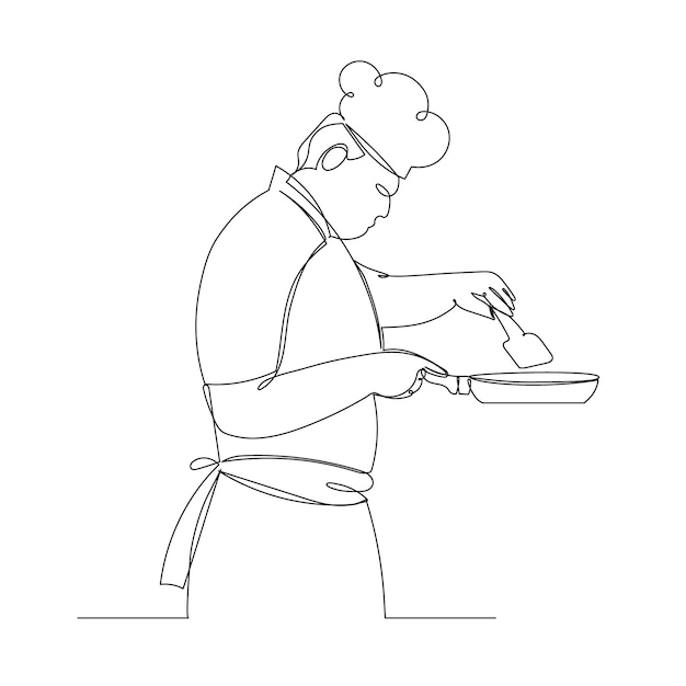 Hand drawn chef drawing illustration