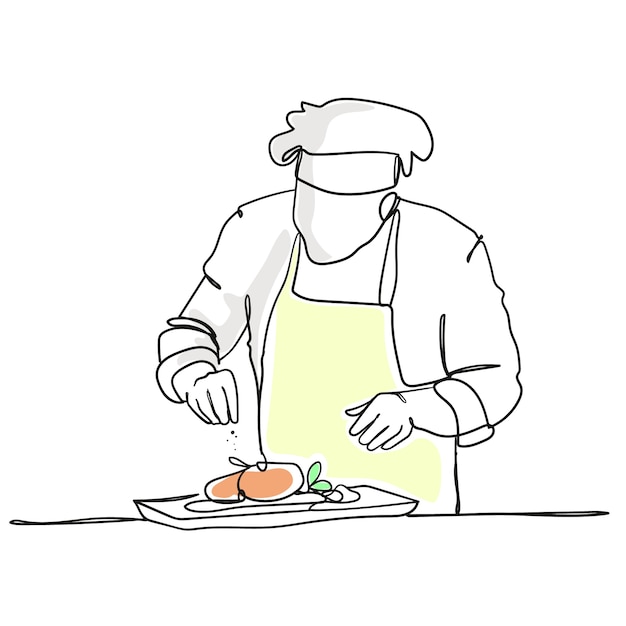 Hand drawn chef drawing illustration