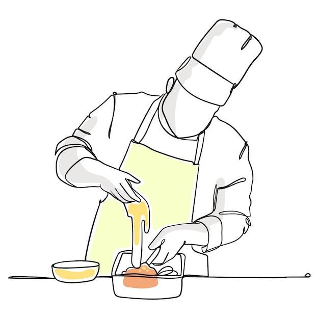 Hand drawn chef drawing illustration