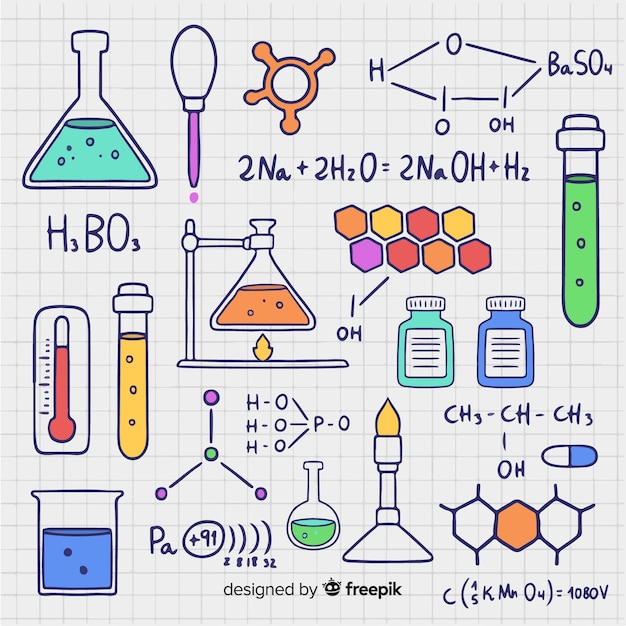 Vector hand drawn chemistry background