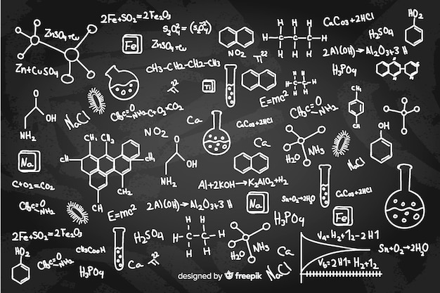 Vector hand drawn chemistry blackboard