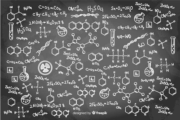 Hand drawn chemistry blackboard