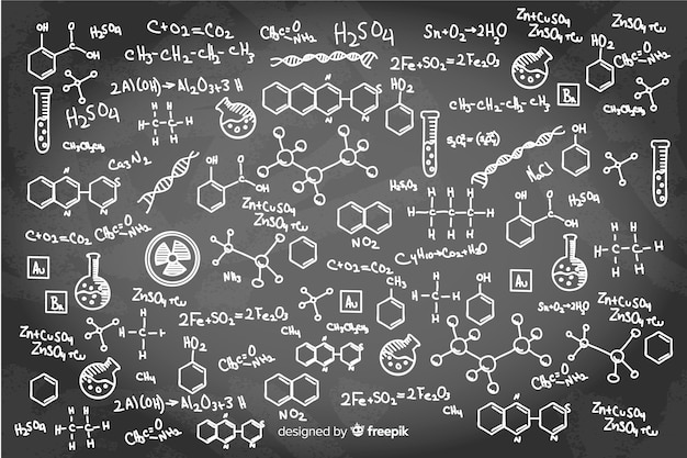 Vector hand drawn chemistry blackboard