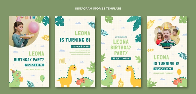hand drawn childlike birthday instagram stories