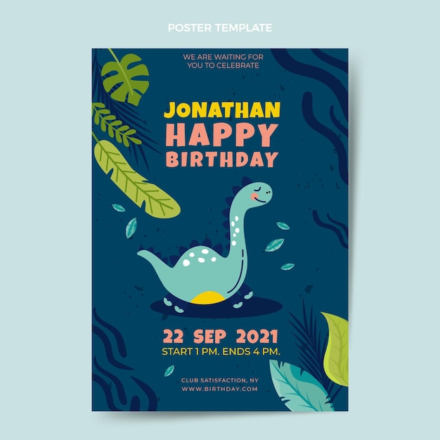 Hand drawn childlike birthday poster