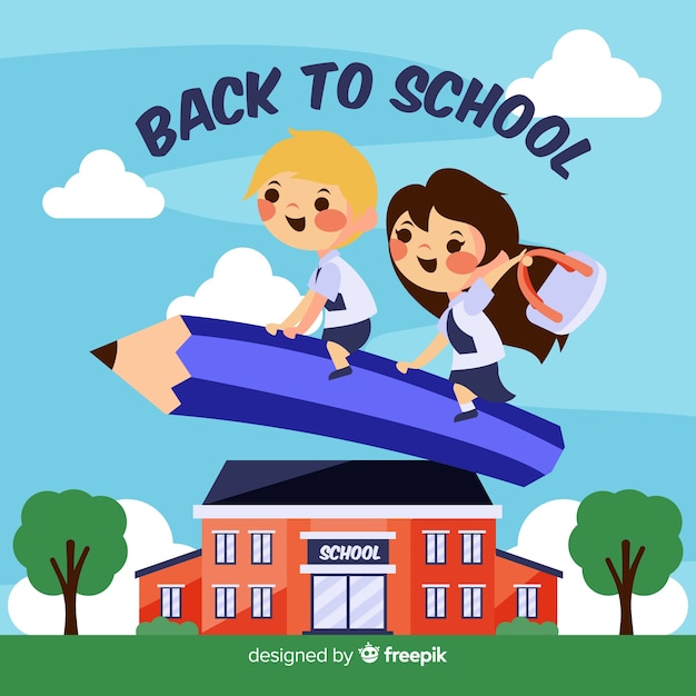 Hand drawn children back to school background