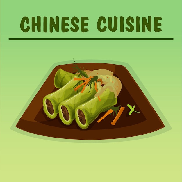 Vector hand drawn chinese food