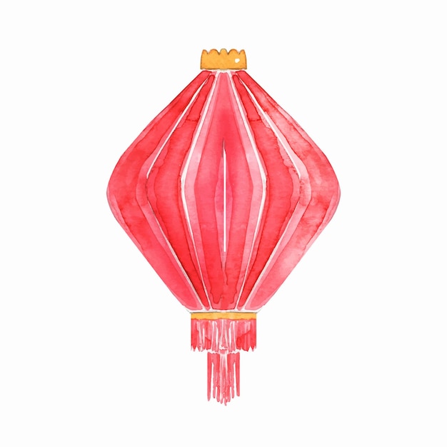 Vector hand drawn chinese red lantern