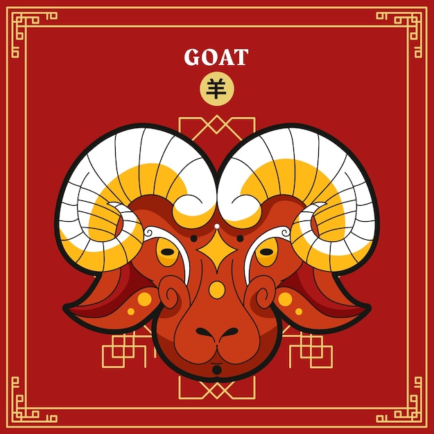 Vector hand drawn chinese zodiac animal template