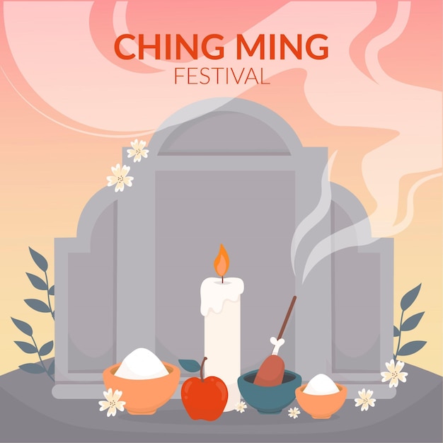 Hand drawn ching ming festival illustration