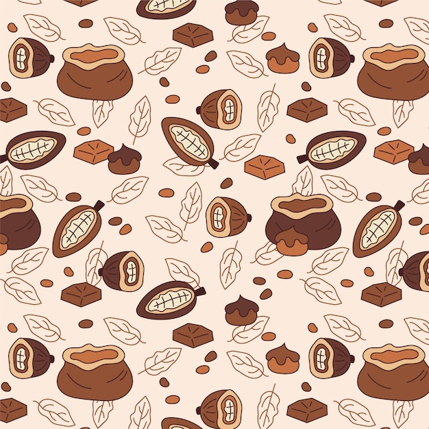 Vector hand drawn chocolate  pattern illustration