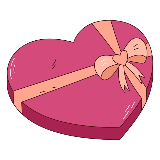 Ручной обращается шоколад в коробке на день Святого Валентина Элементы дизайна для плакатов поздравительных открыток баннеров