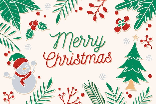 手描きのクリスマスの背景