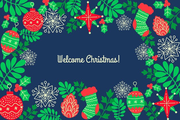 Hand drawn christmas background