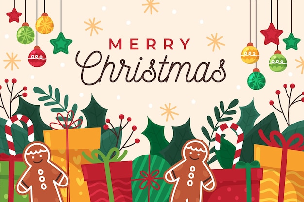 Vector hand drawn christmas background