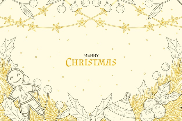 Hand drawn christmas background